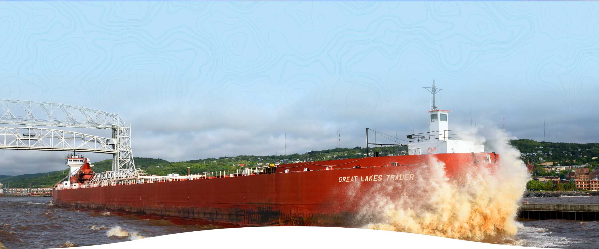Page header image of an ore ship on Lake Superior