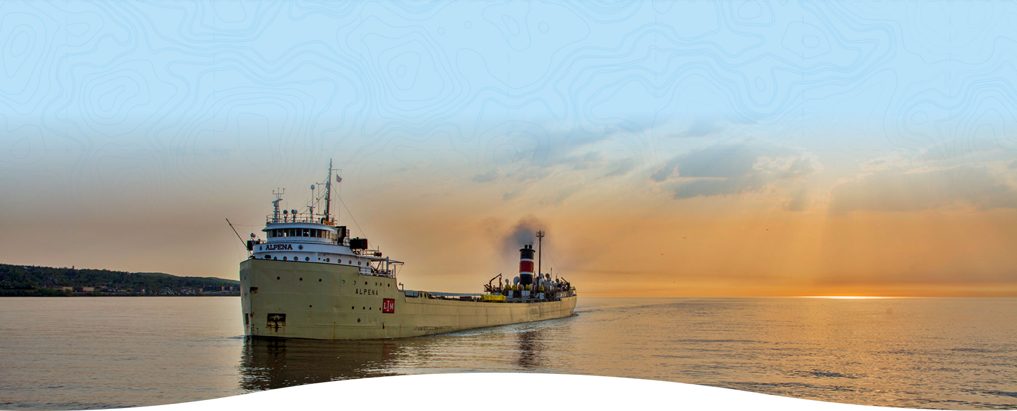 Page header image of an ore ship on Lake Superior